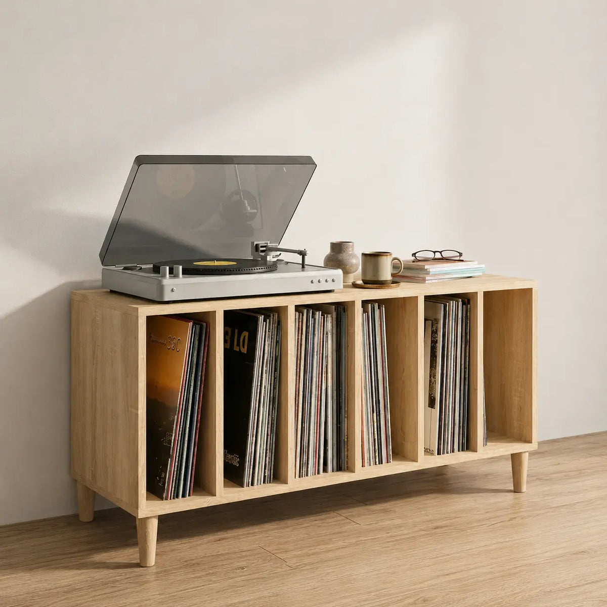 Meuble Vinyle pour Platine Chêne Sonoma 100 cm | Lyson