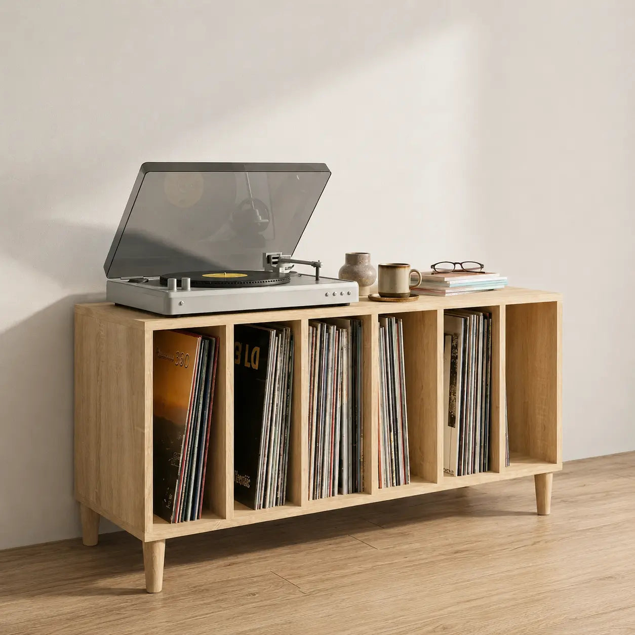 Meuble Vinyle pour Platine Chêne Sonoma 100 cm | Lyson