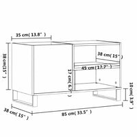 dimensions de meuble vinyle en chêne sonoma avec dimensions 85 x 38 x 48 cm