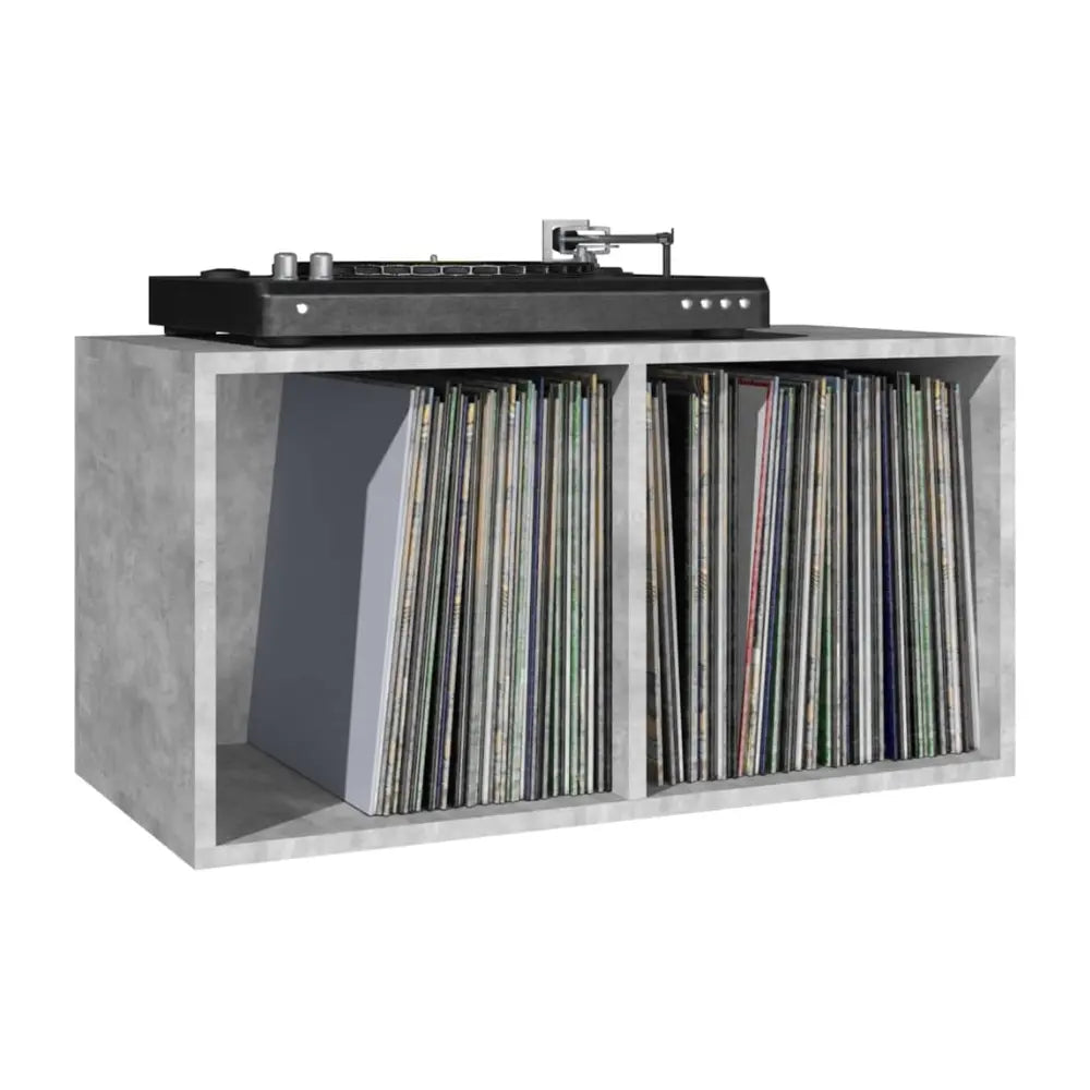 meuble vinyle couleur gris béton de dimensions 71 x 34 x 36 cm