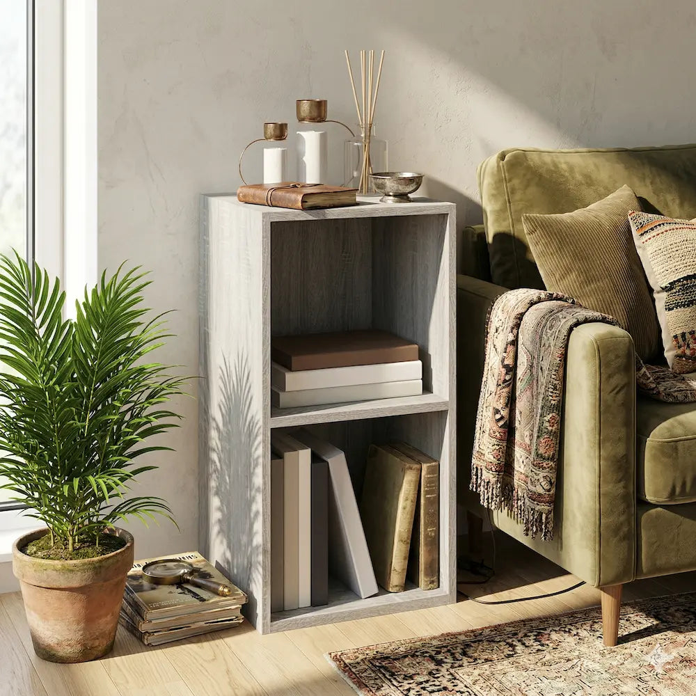 meuble vinyle étagère rangement gris salon