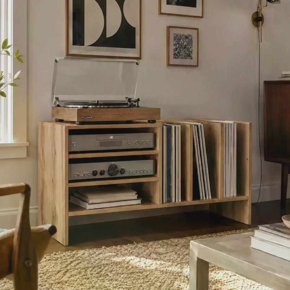 Meuble Vinyle pour Platine Chêne Artisanal 78,5 cm | Thalia